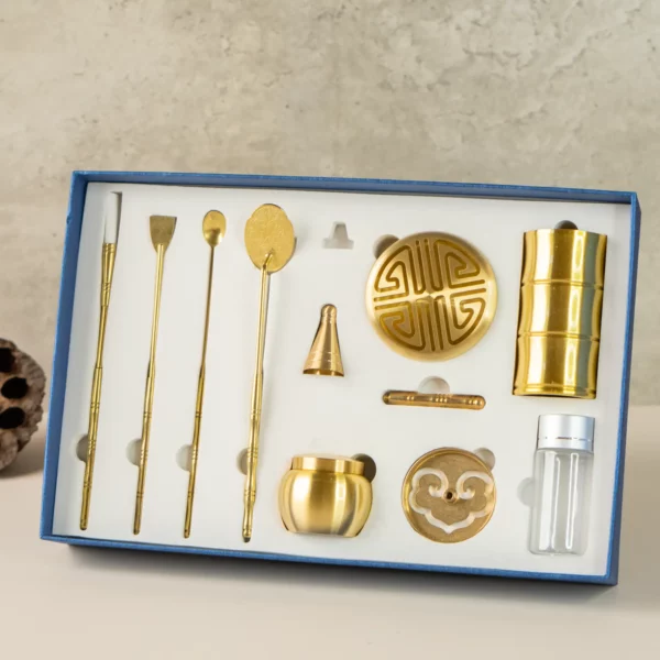 Incense Kit – 11 Pieces Pure Copper Kado Gu Incense Set